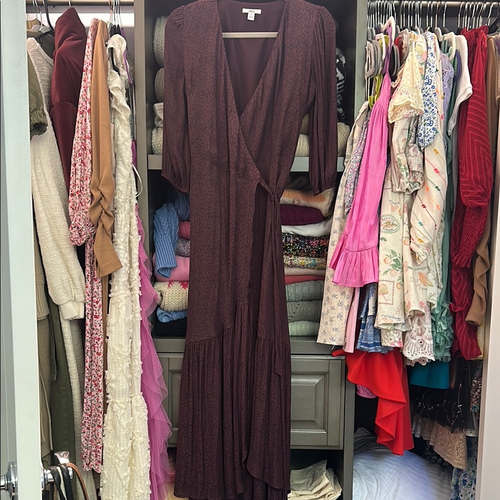 Elegant Burgundy Wrap Dress